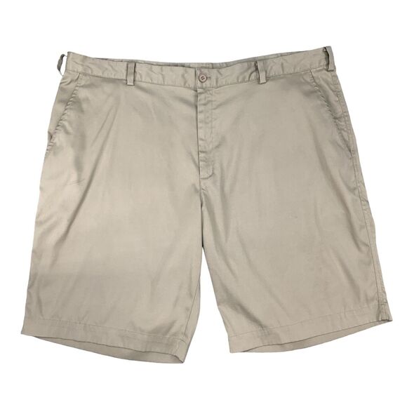 Nike Golf Shorts Mens 42 Straw Beige Flat Front Stretch Performance Chino - Picture 1 of 13
